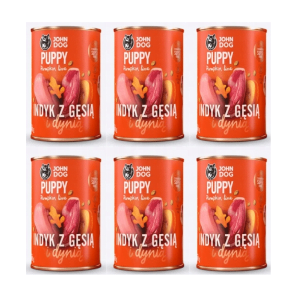 John Dog PUMPKIN LINE INDYK z GĘSIĄ i dynią 6 x 400g puppy