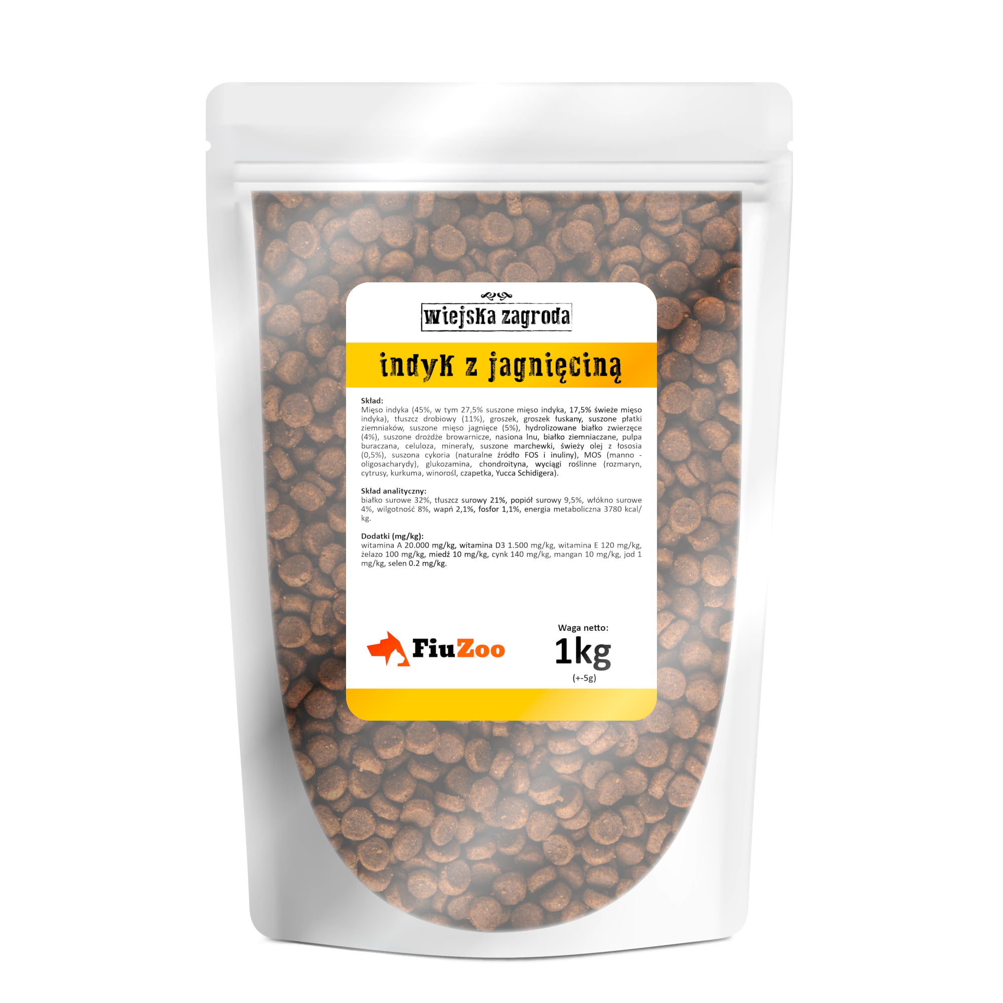 ind jag 1kg Wiejska Zagroda Indyk z Jagnięciną 1kg NA WAGĘ chrupek M