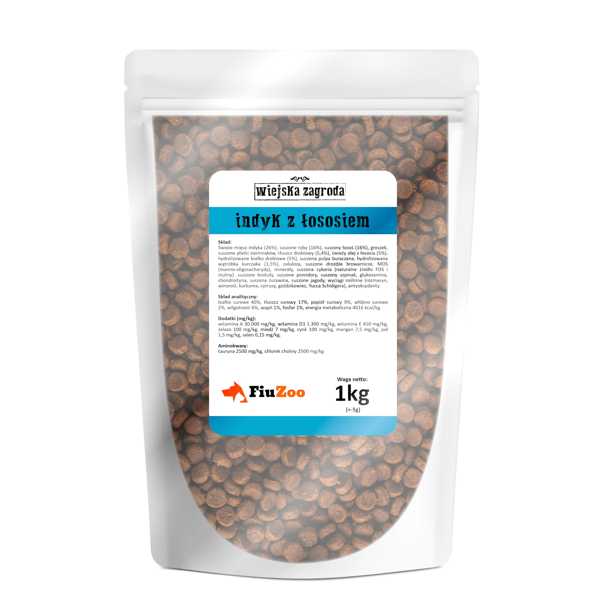 Wiejska Zagroda INDYK Z ŁOSOSIEM NA WAGĘ 1kg Karma Dla KOTA