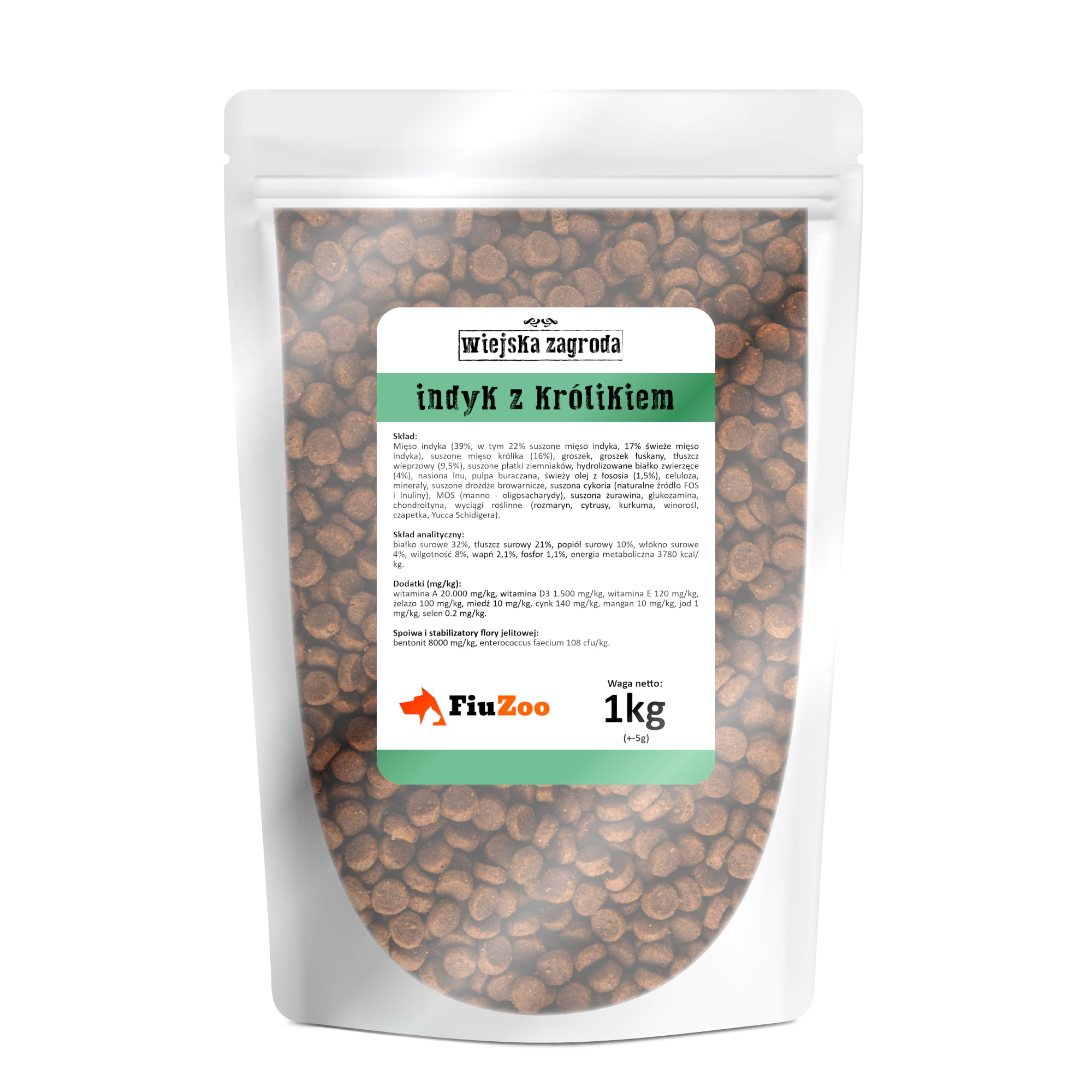 Wiejska Zagroda Indyk Z KRÓLIKIEM 1kg NA WAGĘ / Dla Małych Ras Lub Starszych Psów