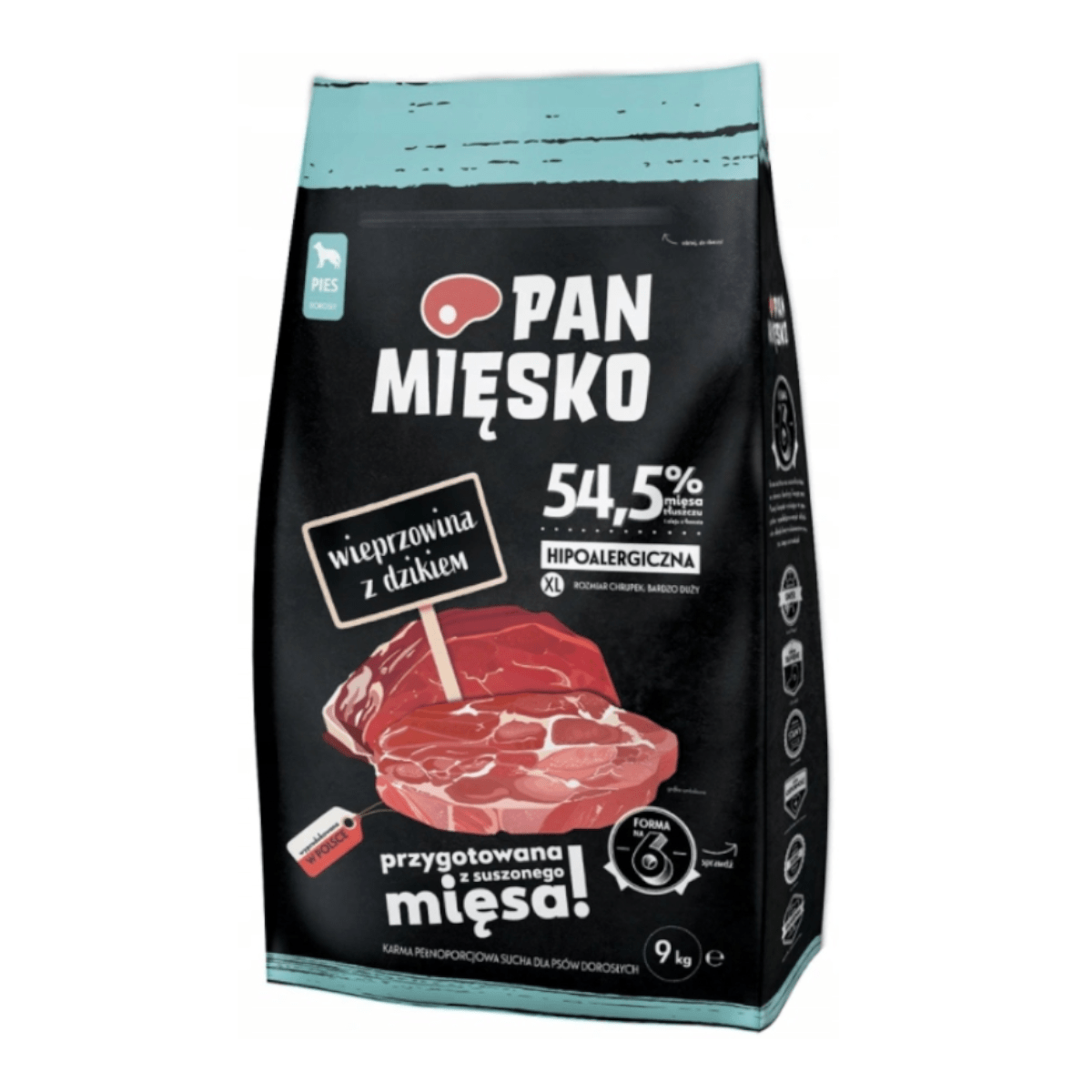 Pan Mięsko Wieprzowina z Dzikiem 9kg chrupki XL