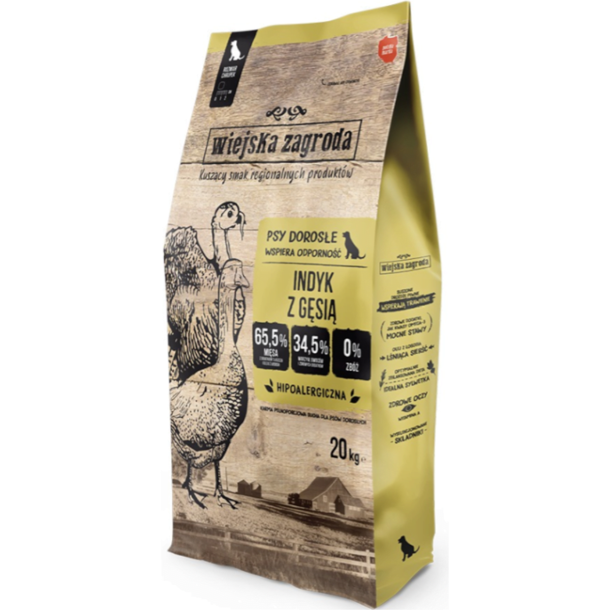 Wiejska Zagroda Indyk z Gęsią 20kg chrupki M