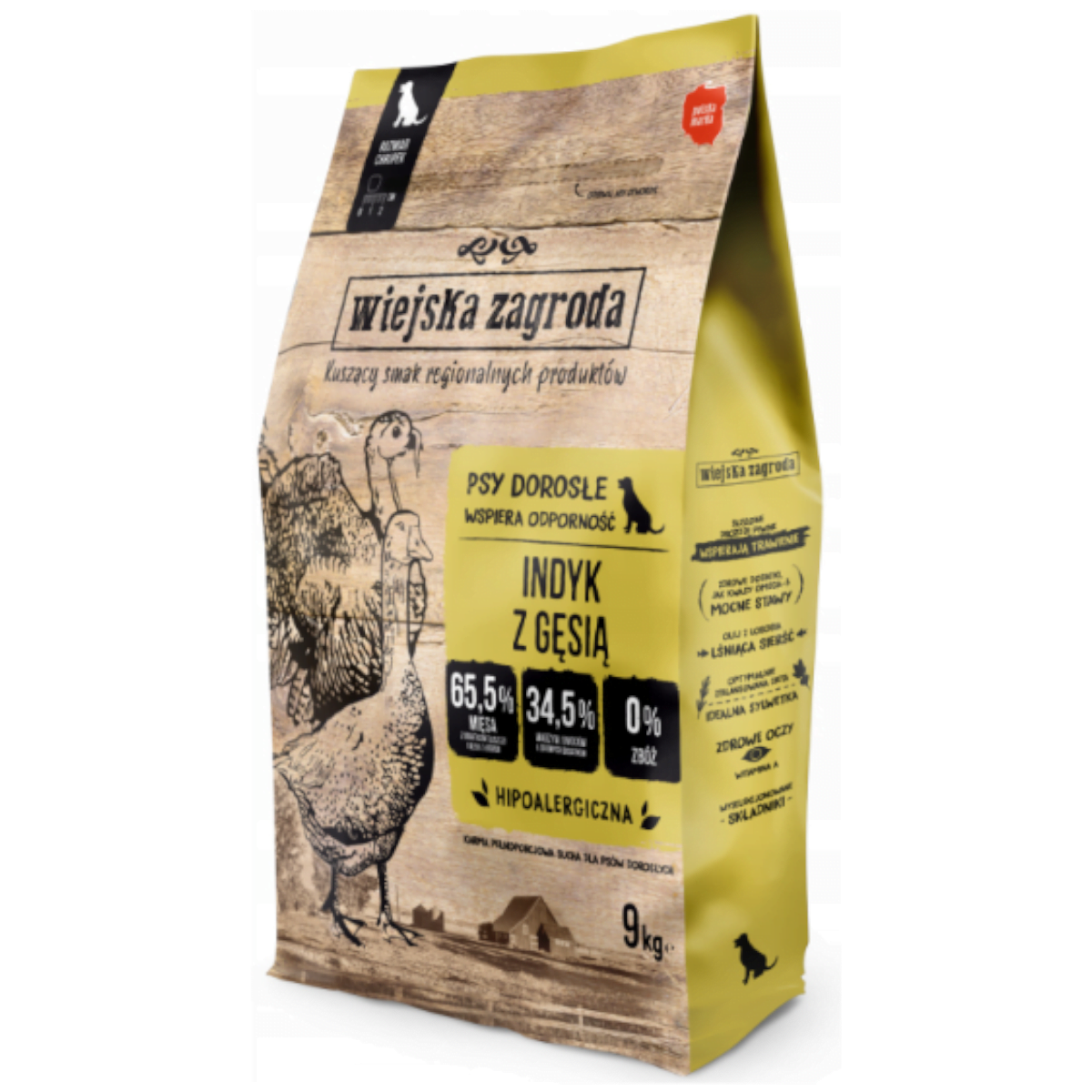 Wiejska Zagroda Indyk z Gęsią 9kg chrupki M