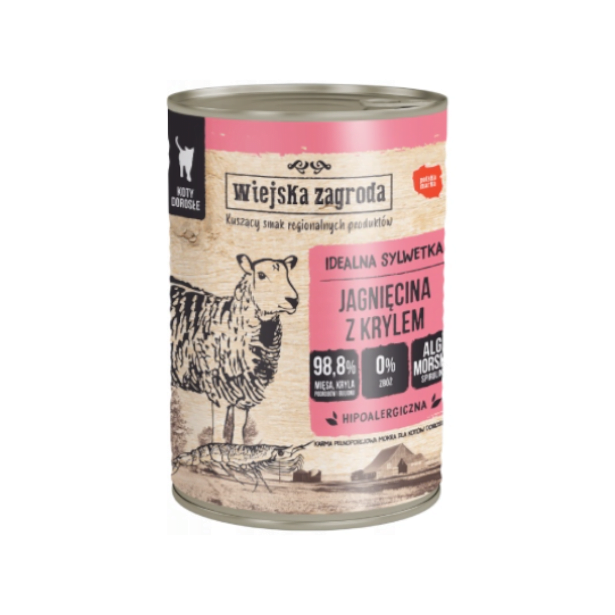 jag kryl 400g Wiejska Zagroda Jagnięcina z Krylem 400g dla Kota