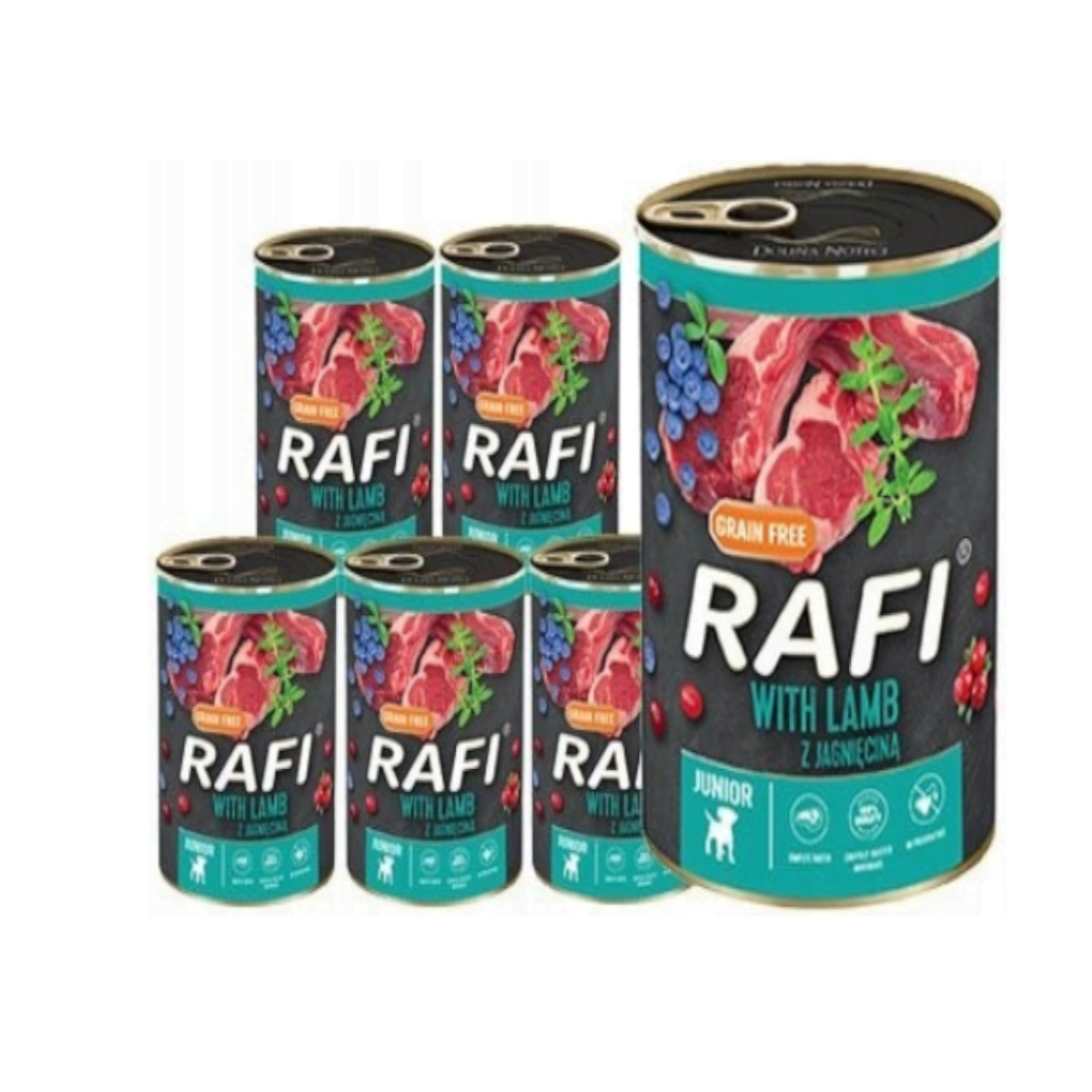 jagnię junior 12x400g Rafi With Lamb Junior 12 x 400g Jagnięcina dla Psa